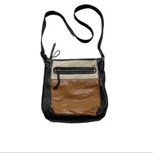 The Sak Satchel Crossbody Purse Bag Faux Leather Adjustable Strap Preppy